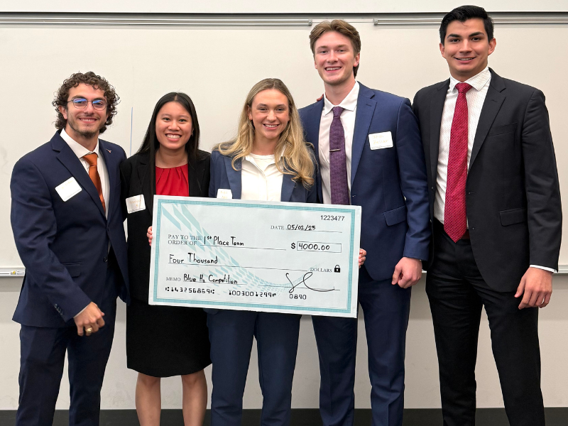 Pictured (L-R) are first place team members Roger El-Bitar, Amanda Nguyen, Alexis Swain, Joshua Zellar, and Josafat Covarrubias.
