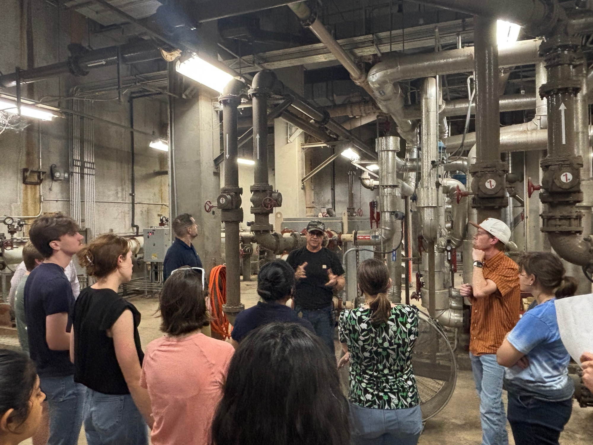 UT students visit Hornsby Bend Wastewater Treatment Plant's Pump Room and Heating Loop