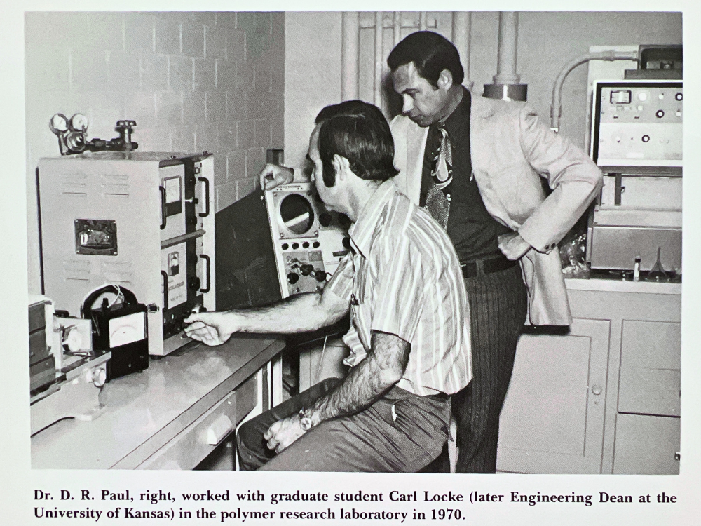 Dr. Paul with grad student in the polymer research lab.