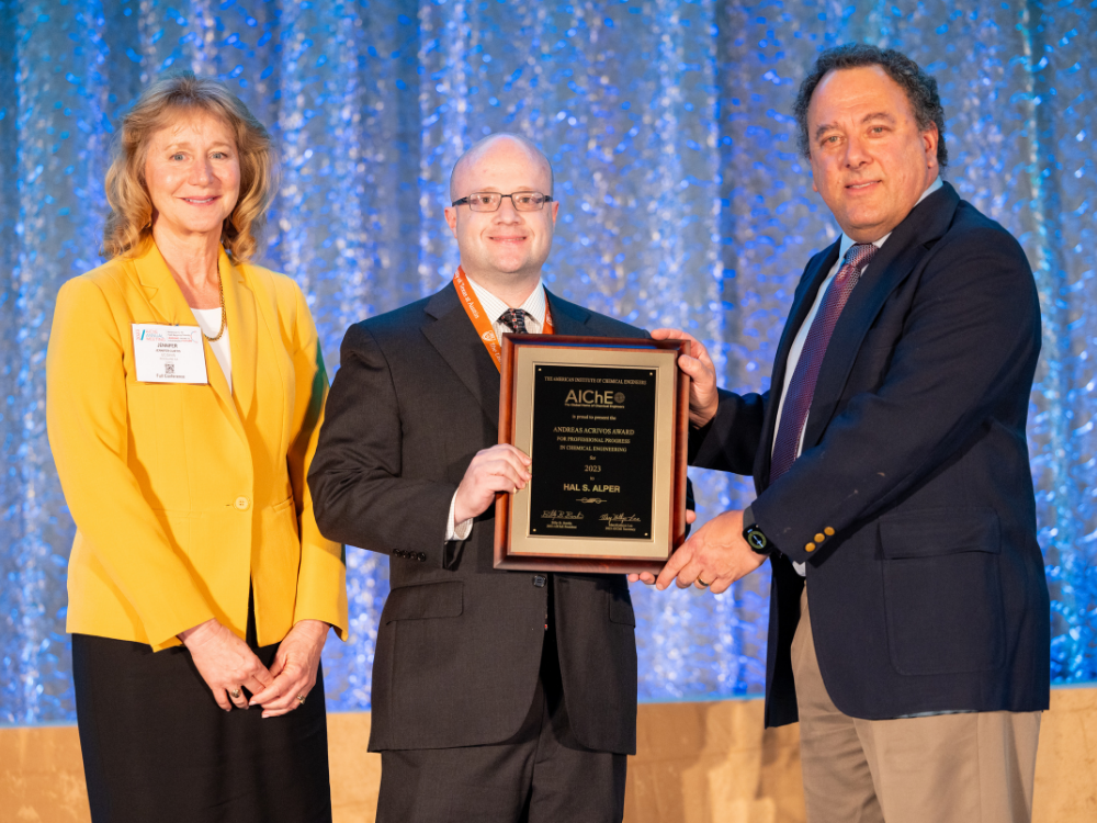 Hal Alper on stage at 2025 AIChE receiving Andreas Acrivos Award
